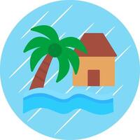 Beach House Flat Circle Icon Design vector