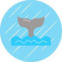 Whale Flat Circle Icon Design vector
