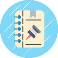 Push Pin Flat Circle Icon Design vector