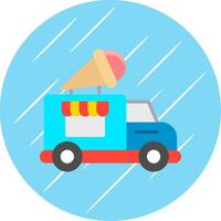 Ice Cream Truck Flat Circle Icon Design vector