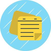 Sticky Notes Flat Circle Icon Design vector