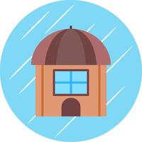 Hut Flat Circle Icon Design vector