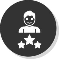 Expert Glyph Shadow Circle Icon Design vector