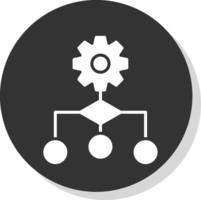 Algorithm Glyph Shadow Circle Icon Design vector
