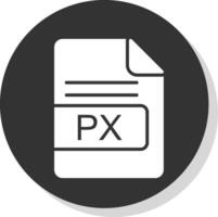 PX File Format Glyph Shadow Circle Icon Design vector