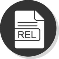 REL File Format Glyph Shadow Circle Icon Design vector
