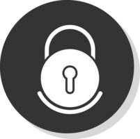 Lock Glyph Shadow Circle Icon Design vector