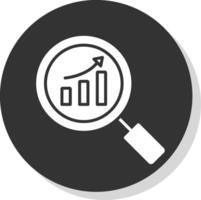 Analysis Glyph Shadow Circle Icon Design vector