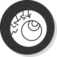 Scary Eyeball Glyph Shadow Circle Icon Design vector