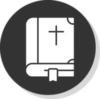 Bible Glyph Shadow Circle Icon Design vector