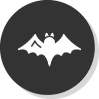 Bat Glyph Shadow Circle Icon Design vector