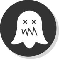 fantasma glifo sombra circulo icono diseño vector