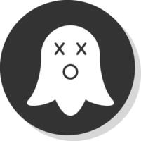 Ghost Glyph Shadow Circle Icon Design vector