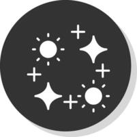 Sparkles Glyph Shadow Circle Icon Design vector