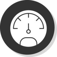 Speedo Meter Glyph Shadow Circle Icon Design vector