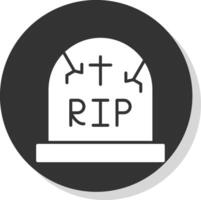 cementerio glifo sombra circulo icono diseño vector