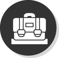 Suitcase Glyph Shadow Circle Icon Design vector