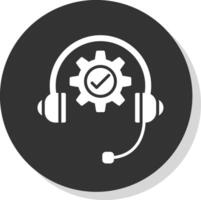 Technical Support Glyph Shadow Circle Icon Design vector