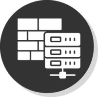 Firewall Glyph Shadow Circle Icon Design vector