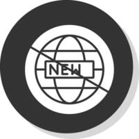 Fake News Glyph Shadow Circle Icon Design vector