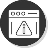 Warning Glyph Shadow Circle Icon Design vector