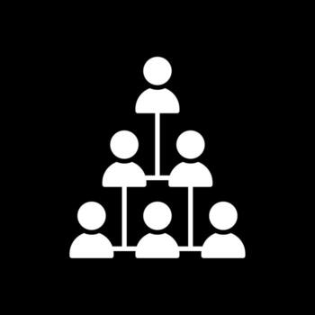 jerárquico estructura glifo invertido icono diseño vector