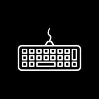 teclado línea invertido icono diseño vector