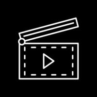 Clapperboard Line Inverted Icon Design vector