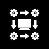 Workflow Glyph Inverted Icon Design vector