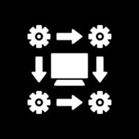 Workflow Glyph Inverted Icon Design vector