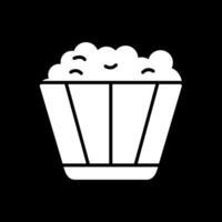 Popcorn Glyph Inverted Icon Design vector