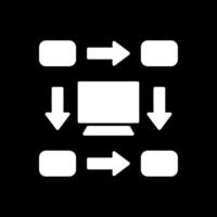 Workflow Glyph Inverted Icon Design vector