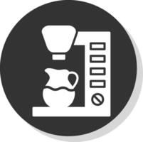 Coffee Maker Glyph Shadow Circle Icon Design vector