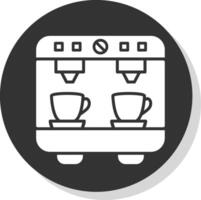 Coffee Machine Glyph Shadow Circle Icon Design vector