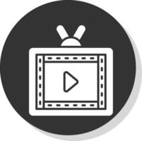 Live Stream Glyph Shadow Circle Icon Design vector