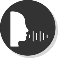 Voice Recording Glyph Shadow Circle Icon Design vector