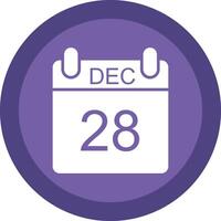 December Glyph Due Circle Icon Design vector