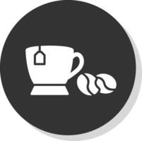 Coffee Cup Glyph Shadow Circle Icon Design vector