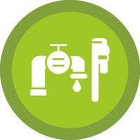 Plumbing installation Glyph Due Circle Icon Design vector