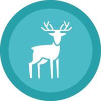 Deer Glyph Due Circle Icon Design vector