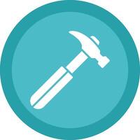 Hammer Glyph Due Circle Icon Design vector