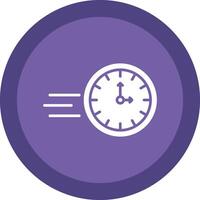 On Time Glyph Due Circle Icon Design vector