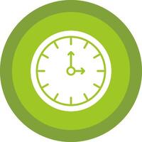 reloj glifo debido circulo icono diseño vector