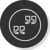 Quote Glyph Due Circle Icon Design vector