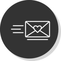 Love Letter Glyph Due Circle Icon Design vector