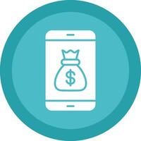 Smartphone Glyph Due Circle Icon Design vector