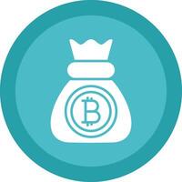 Bitcoin Glyph Due Circle Icon Design vector