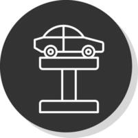 Car Jack Glyph Due Circle Icon Design vector
