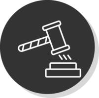 Gavel Glyph Due Circle Icon Design vector