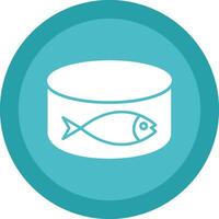 Tuna Can Glyph Due Circle Icon Design vector